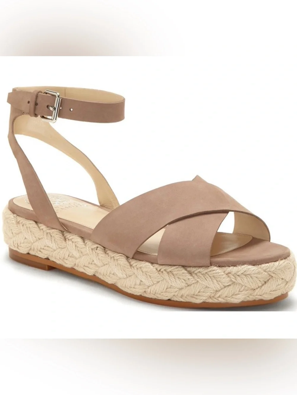 Vince Camuto Taupe Crisscross Espadrille Wedges Size 85